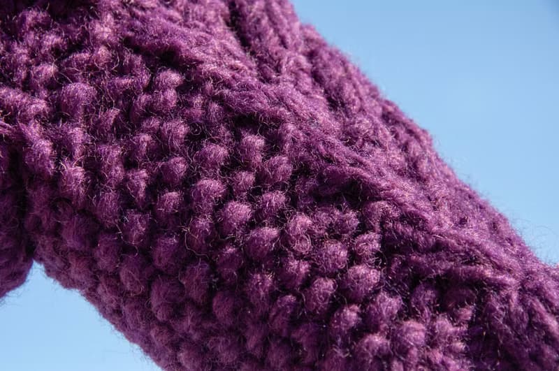 手織純羊毛針織手套/露趾手套/內刷毛手套/保暖手套-北歐紫薰衣草