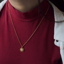 Halo Moon Necklace, Sterling Silver, Moon Necklace.