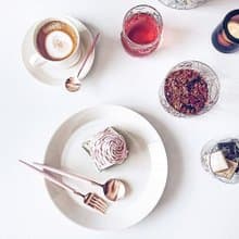 葡萄牙Cutipol GOA系列粉玫瑰金點心叉匙組 二件組