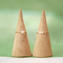 無垢 月光石/迷你月光石戒指 裸感尾戒 訂購鍊戒2件有優惠