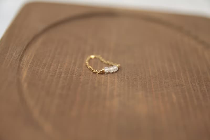 無垢 月光石/迷你月光石戒指 裸感尾戒 訂購鍊戒2件有優惠