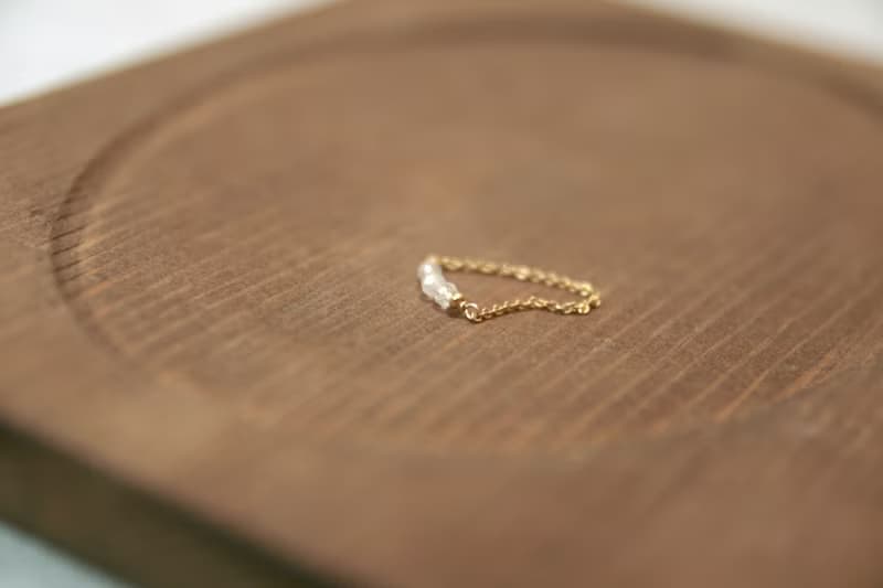 無垢 月光石/迷你月光石戒指 裸感尾戒 訂購鍊戒2件有優惠