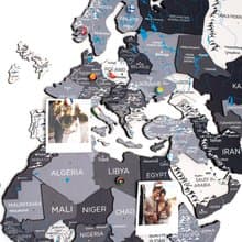 3D Colored World Map, Large Wall Art, Housewarming Gift, Enjoy The Wood