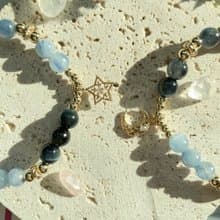 暗黑閨蜜 開運水晶手鍊組14KG 藍晶石 藍虎眼石 生日禮物水晶