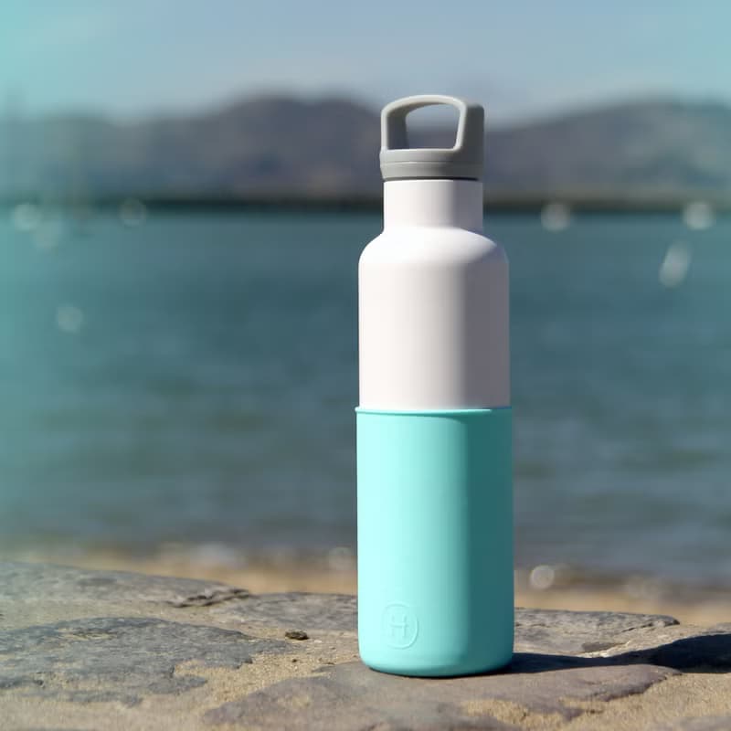 美國HYDY時尚保溫水瓶 CinCin White系列 | 北極藍-白瓶 - 590ml