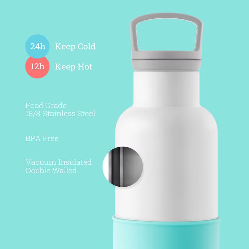美國HYDY時尚保溫水瓶 CinCin White系列 | 北極藍-白瓶 - 590ml
