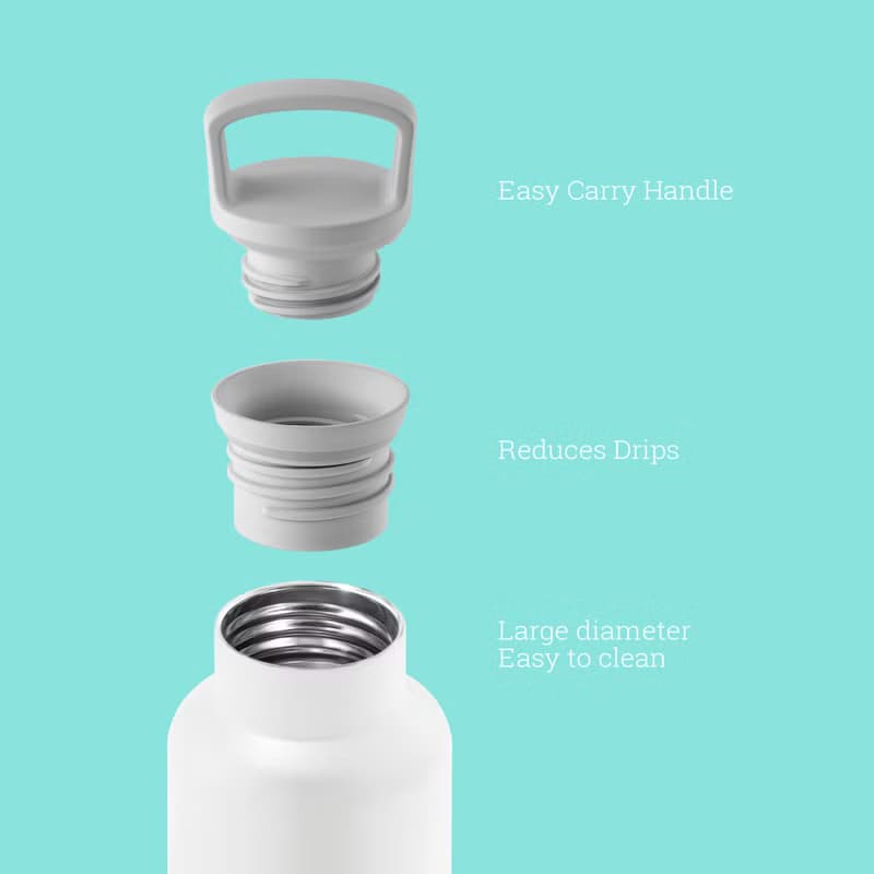 美國HYDY時尚保溫水瓶 CinCin White系列 | 北極藍-白瓶 - 590ml