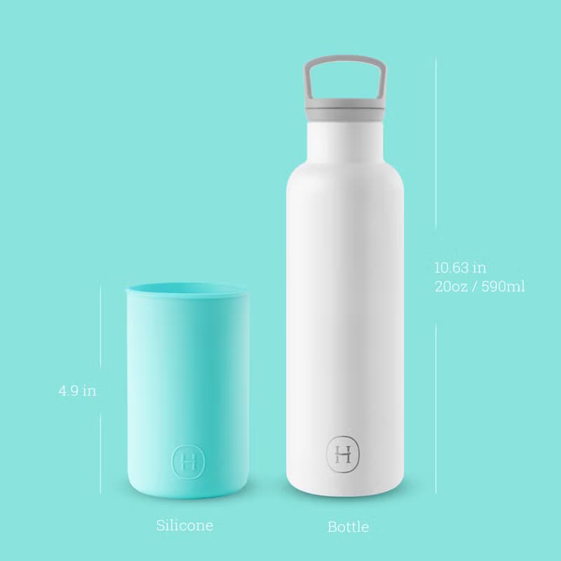 美國HYDY時尚保溫水瓶 CinCin White系列 | 北極藍-白瓶 - 590ml