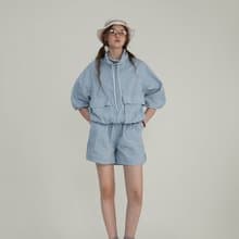camping 戶外感褶皺外套 短褲半裙套裝
