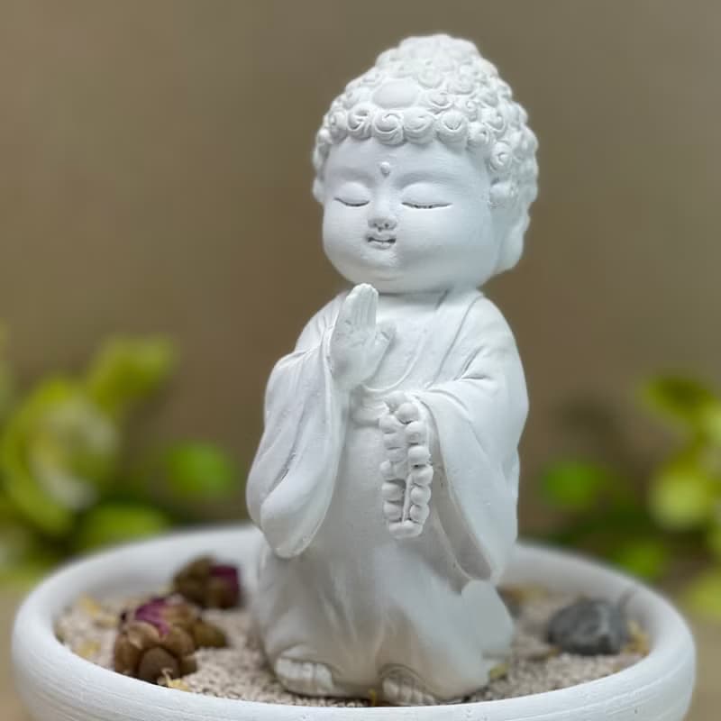 佛像擺飾 淨念吉祥小佛之初心 中盤套組 佛 公仔 宗教 開運