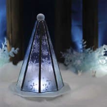 大人のクリスマスツリー 雪と氷の世界 ステンドグラス ランプ,LEDライト付