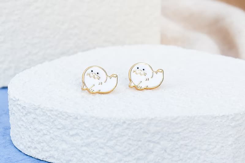 海豹 Seal 海系可愛動物 夾式耳環 生日禮物 紙盒包裝