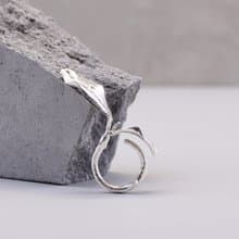 茶葉 熟成葉 純銀戒指 18K鍍金戒指 開放式戒指 二色