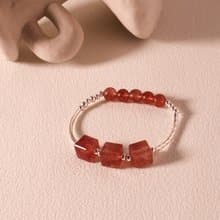 莓你不行。草莓晶 S925純銀 時髦水晶手鍊