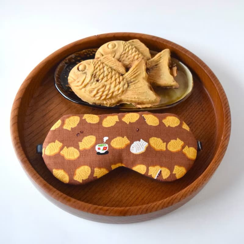 日本眼罩 鯛魚燒|Brown|可調整長度|有附收納袋|旅行|生日|聖誕