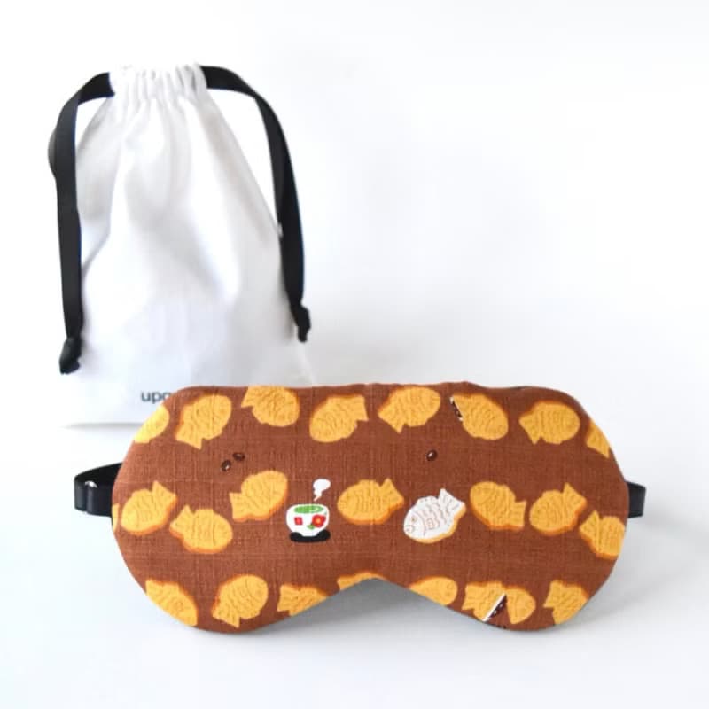 日本眼罩 鯛魚燒|Brown|可調整長度|有附收納袋|旅行|生日|聖誕