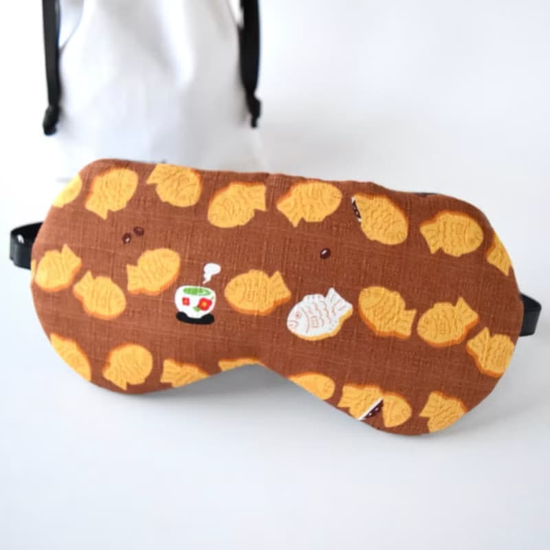 日本眼罩 鯛魚燒|Brown|可調整長度|有附收納袋|旅行|生日|聖誕