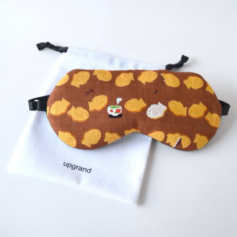 日本眼罩 鯛魚燒|Brown|可調整長度|有附收納袋|旅行|生日|聖誕