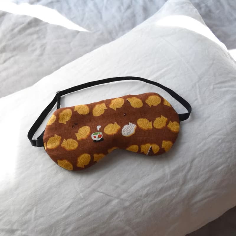 日本眼罩 鯛魚燒|Brown|可調整長度|有附收納袋|旅行|生日|聖誕