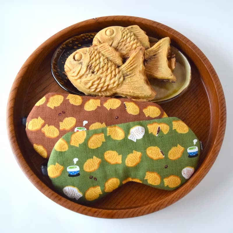 日本眼罩 鯛魚燒|Brown|可調整長度|有附收納袋|旅行|生日|聖誕