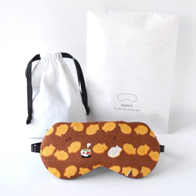 日本眼罩 鯛魚燒|Brown|可調整長度|有附收納袋|旅行|生日|聖誕