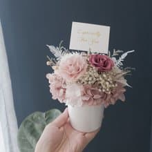 畢業情人節畢業花束畢業謝師花禮選胭粉色系日本永生花玫瑰繡球