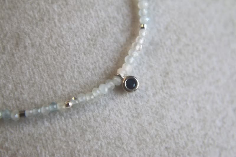 手環 釋放壓力 三月誕生石 海藍寶 - 雪球 -