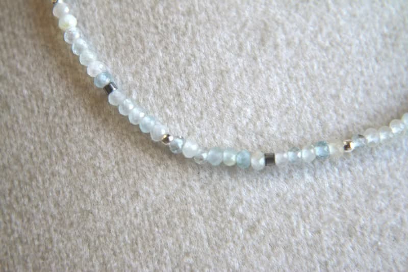 手環 釋放壓力 三月誕生石 海藍寶 - 雪球 -