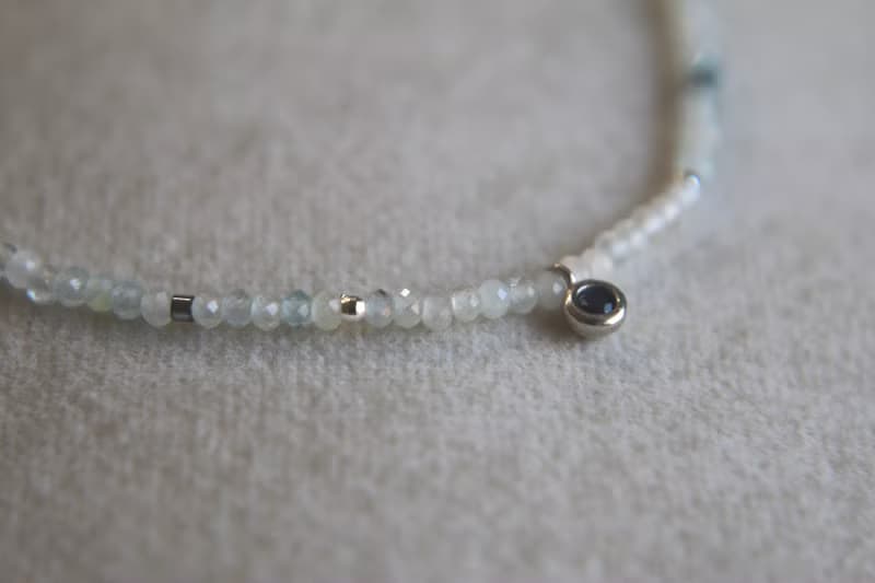 手環 釋放壓力 三月誕生石 海藍寶 - 雪球 -