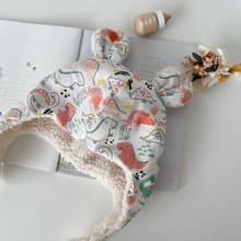 彩色恐龍 手工寶寶保暖羊羔絨飛行帽 遮耳帽 嬰兒帽