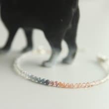 【純銀極細手鍊】月光石/藍寶石/草莓晶/太陽石/設計師手作商