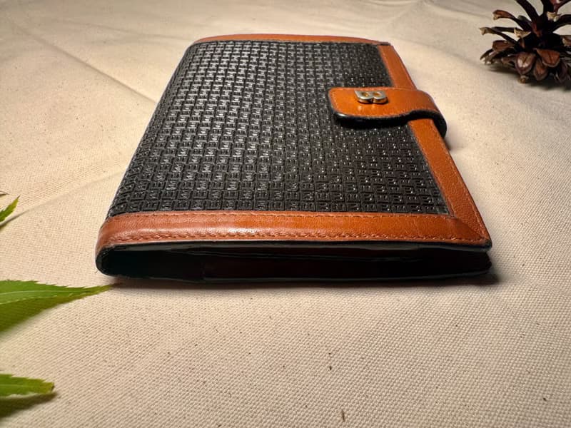 Bally國際版 棕色真皮 pvc 口金短夾