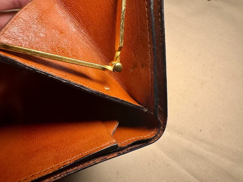 Bally國際版 棕色真皮 pvc 口金短夾