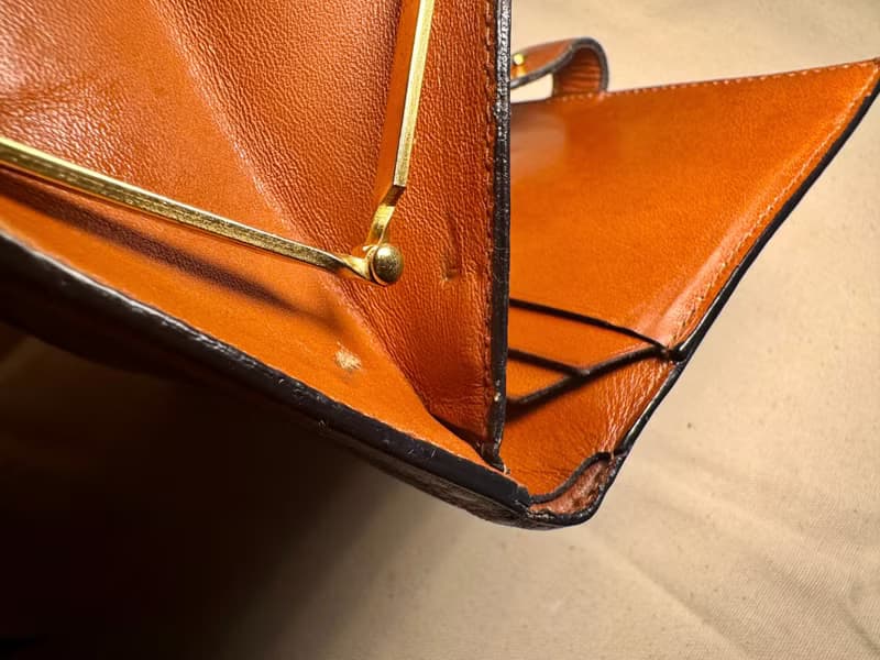 Bally國際版 棕色真皮 pvc 口金短夾