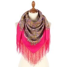 Authentic Pavlovo Posad Russian Shawl Scarf Soft 100% Wool 89x89 cm 2043-5