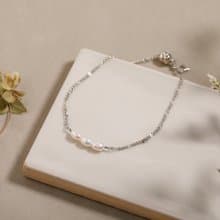 3 pearls magnet bracelet SV ニッケルフリーマグネットブレスレット　磁石で着脱簡単な淡水パールブレスレット　シルバー