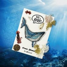 刺繡貼紙- 鯨魚