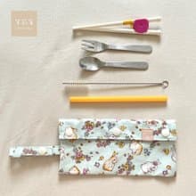 防水款環保餐具袋 -綠兔兔