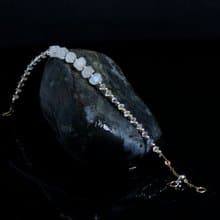 曰本 Cenfill 鋼絲 藍月亮石原礦 14K包金 GF Swarovski 水晶手鍊