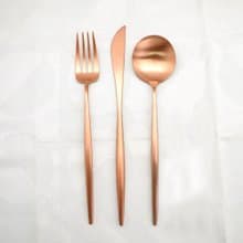 葡萄牙 Cutipol | MOON / 霧銅不鏽鋼主餐三件組(主餐刀叉匙)