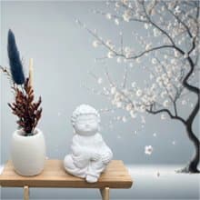 淨念吉祥之隨願小佛 原木底座系列 文青風 帶來心靈的祥和與祝福