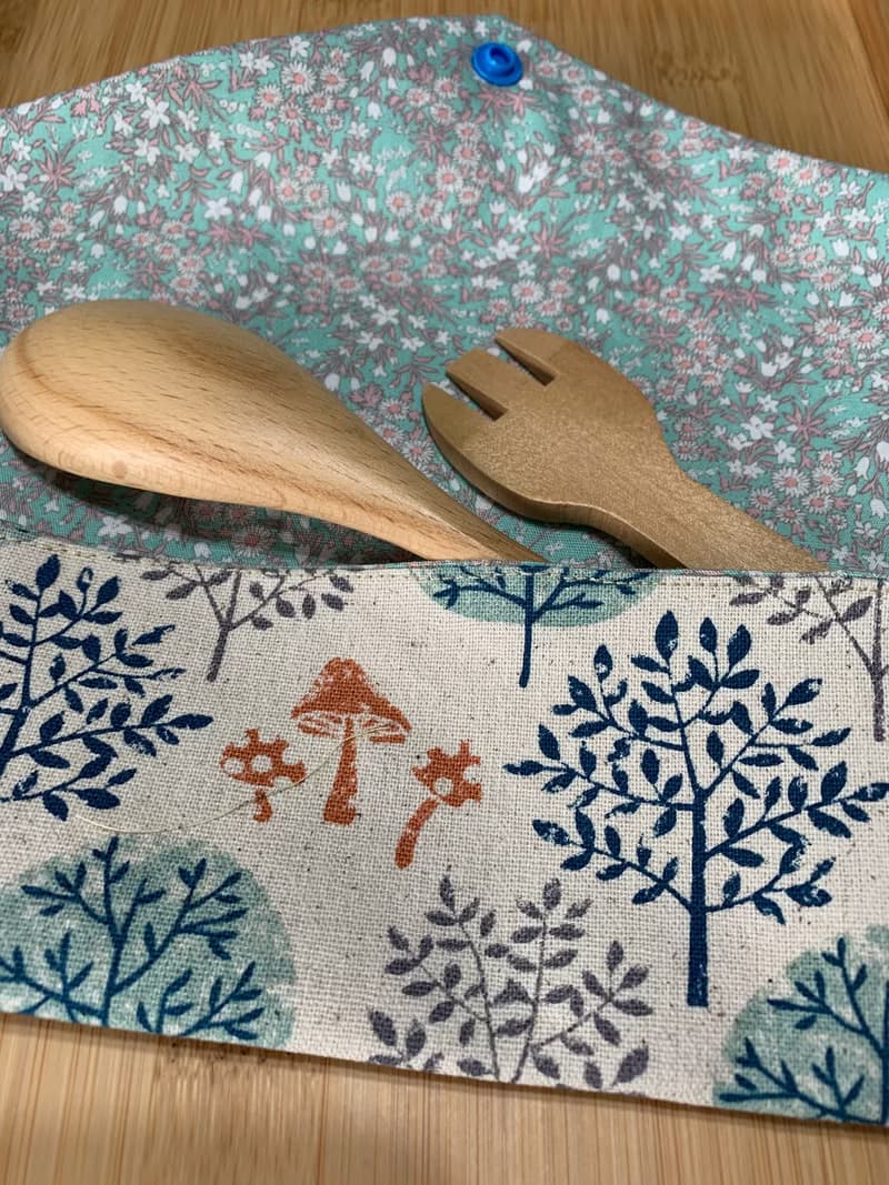 文青風環保純棉筷袋 ~ 竹林深處 氣質原胚潮物 收納 手作餐具袋