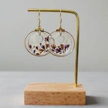 全新壓花樹脂耳飾 滴膠花耳飾 仙氣花耳飾