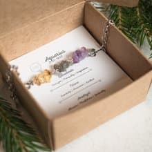 Aquarius birthstones bracelet, 925 silver, Citrine, Labradorite, Amethyst