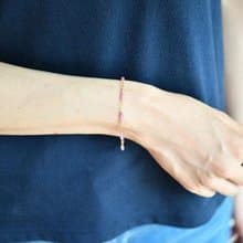 カリスマ性、勝利運、金運などを高める ピンクサファイアのブレスレット 9月誕生石  14KGFバージョン