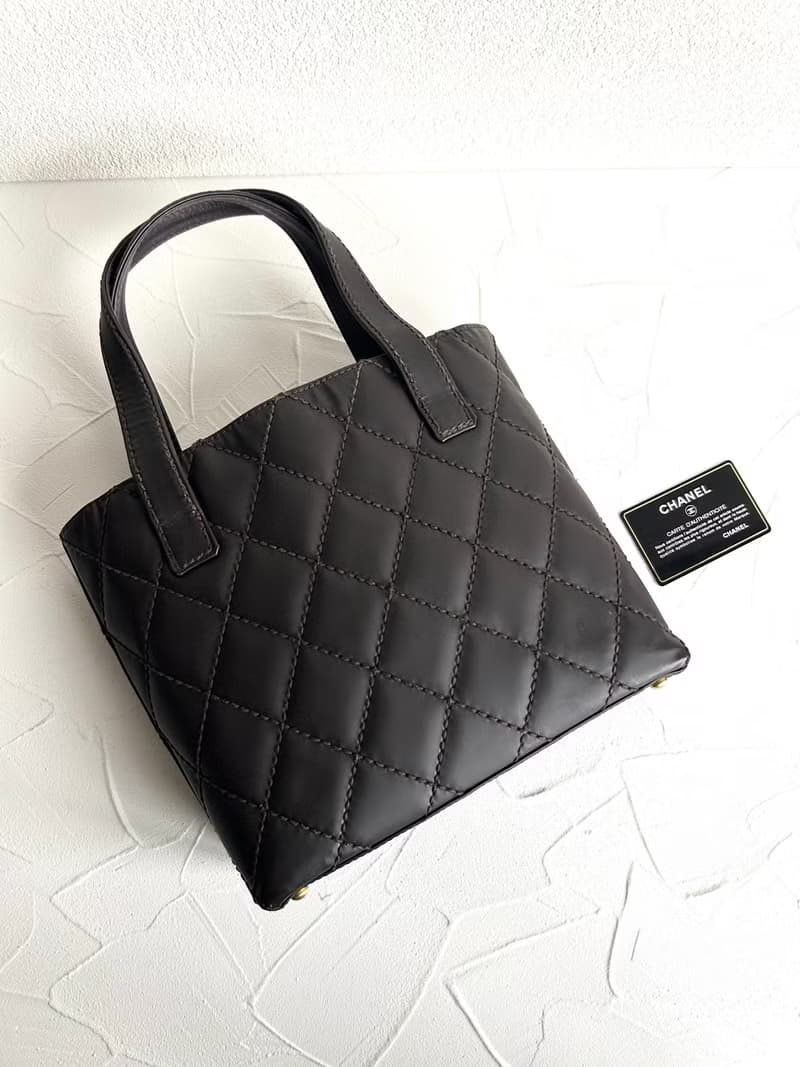 絕版古董包 Chanel Vivian深咖啡色托特包 側背包 單肩包 中古