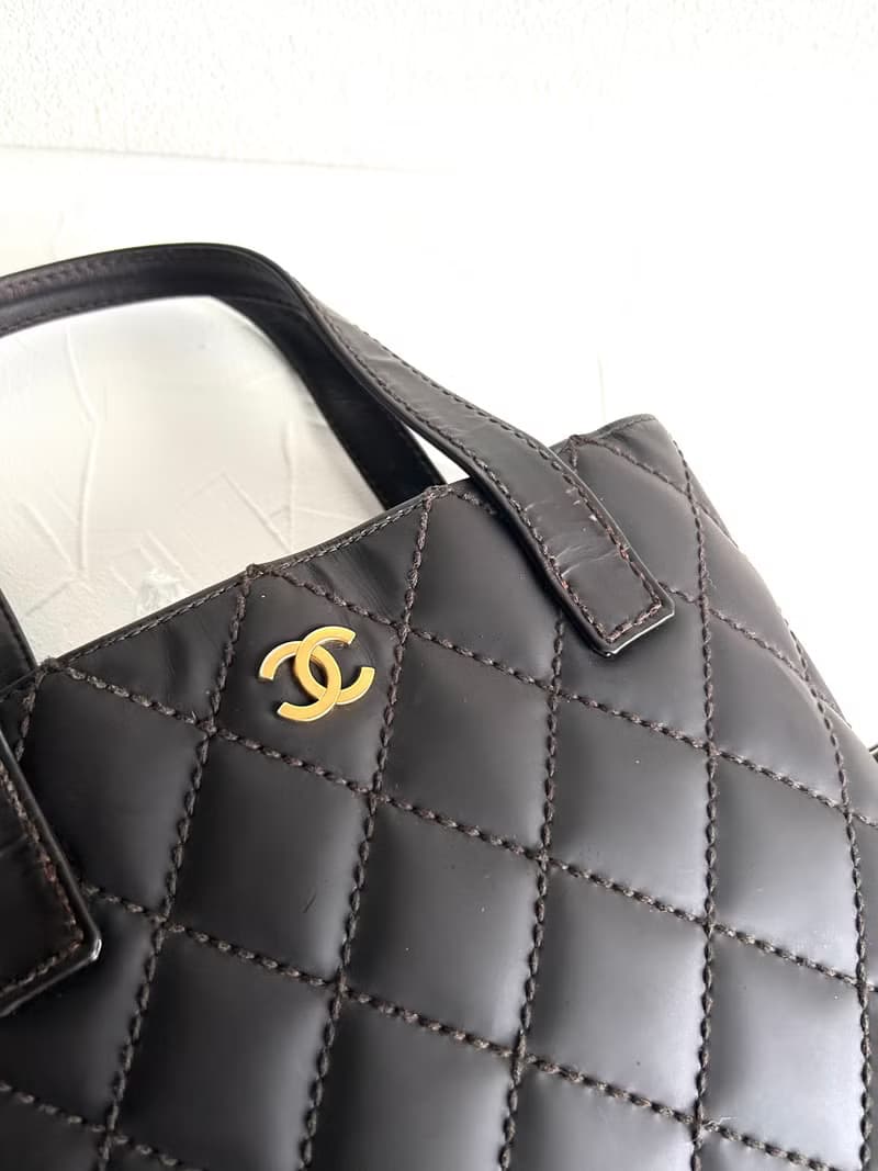 絕版古董包 Chanel Vivian深咖啡色托特包 側背包 單肩包 中古