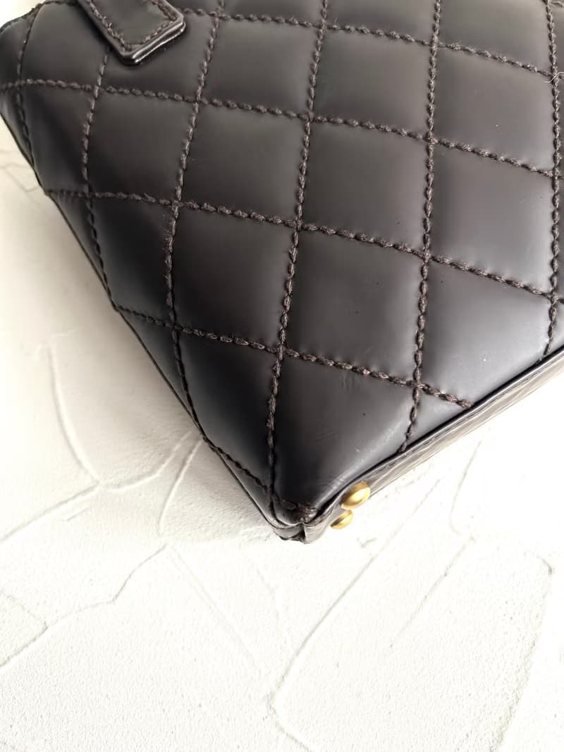 絕版古董包 Chanel Vivian深咖啡色托特包 側背包 單肩包 中古