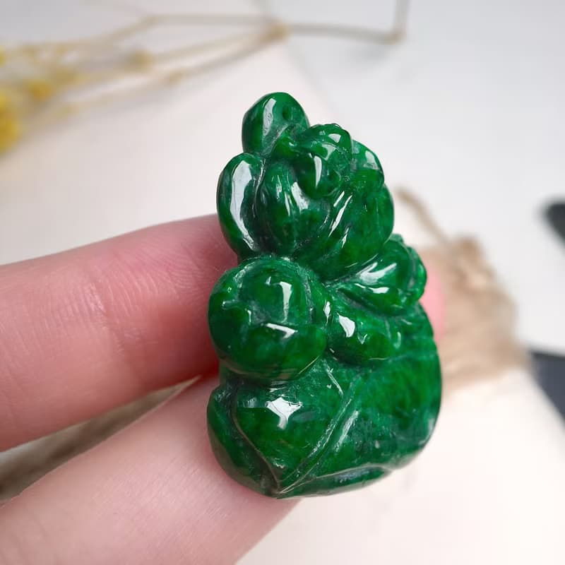 老花青翡翠蓮花 | 天然緬甸A貨翡翠 | 送禮