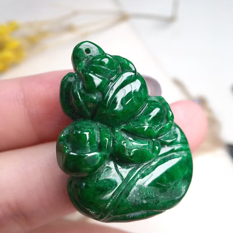 老花青翡翠蓮花 | 天然緬甸A貨翡翠 | 送禮